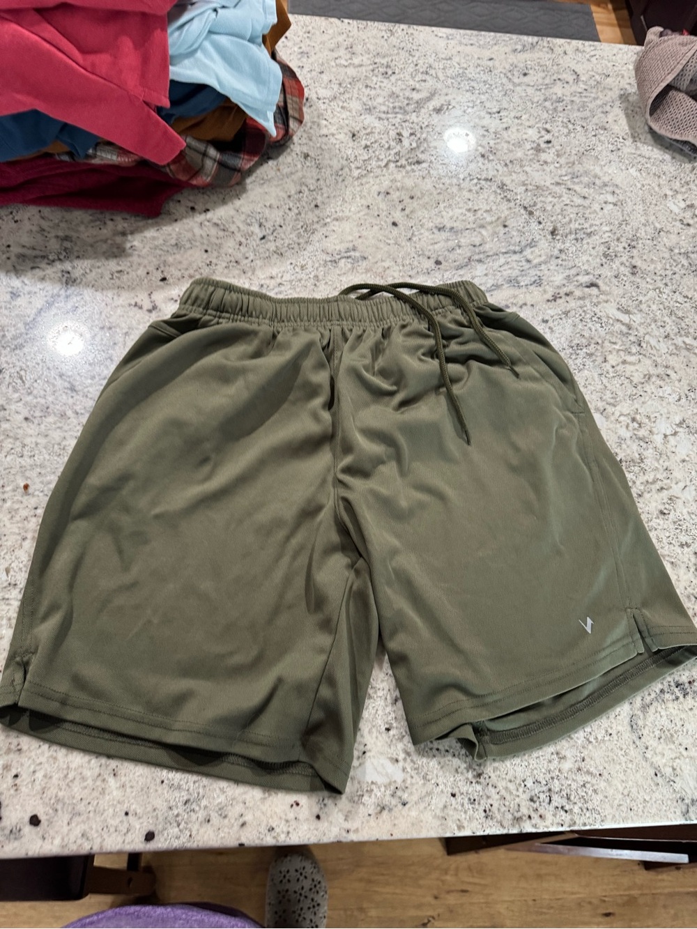 Men's Olive Green Athletic Shorts